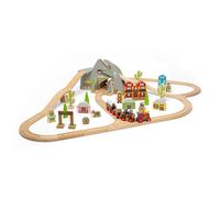 Bigjigs Rail Wild West Train Set - 62 Piece Wooden Cowboy Train Set, Kids Trains & Railway Sets, Toys & Gifts For Toddlers, Made From Sustainable Wood, Age 3 Year Old +
