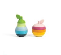Bigjigs Toys Stacking Apple & Pear - 10 Piece Baby Stacking Toy, Silicone Baby Stacking Rings, Teething Toys, Montessori Toys For Babies