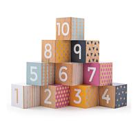 Bigjigs Toys 10 Wooden Number Blocks, Baby Toys, Stacking & Sorting Toy