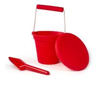 Bigjigs Toys Cherry Red Silicone Bucket, Flyer And Spade Set