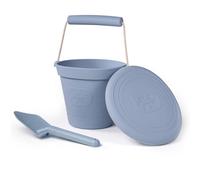 Bigjigs Toys Dove Grey Silicone Bucket, Flyer And Spade Set