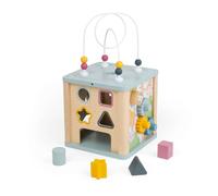 Bigjigs Toys Simply Scandi Activity Cube | Kids Montessori Wooden Toy | Bead Maze, Shape Sorter & Spinning Gears | Learning Centre for Toddlers | FSC Certified Wood | Gifts for Babies Age 12 Months+