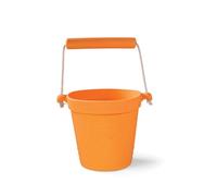 Bigjigs Toys Adventure Collapsible Bucket, Apricot Orange Silicone Bucket | Holiday Sand & Water Toy, Collapsible Silicone Bucket for Sandpit & Beach Play