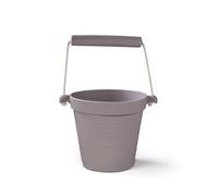 Bigjigs Toys Adventure Collapsible Bucket (Stone Grey) - Silicone Bucket for Sandpit, Holiday Toys for Toddlers, Quality Sand and Water Toys