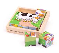 Bigjigs Toys Animal Cube Jigsaw Puzzle - 9 Piece Toddler Puzzles, Qu (US IMPORT)