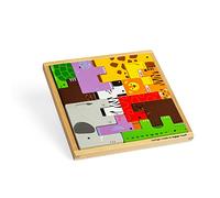 Bigjigs Toys Animal Lock-a-Block Puzzle, 11 Piece Building Block