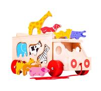 Bigjigs Toys, Animal Lorry Wooden Shape Sorter, Wooden Toys, Shape S (US IMPORT)