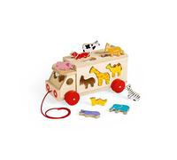 Bigjigs Toys Animal Shape Shorted Lorry - 10 Vibrant Wooden Animals