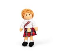 Bigjigs Toys Arran Doll Medium | Soft Rag Doll Boy with Tartan Clothes