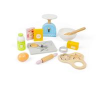 Bigjigs Toys Baking Cookies Set, 15 Piece Wooden Food Playset
