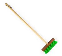 Bigjigs Toys Kids Long Handled Wooden Broom, Green Hard Bristle Brush