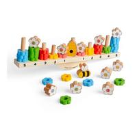 Bigjigs Toys Bee Balanced Game, 44 Piece Wooden Stack & Balance Game | 44 Piece Wooden Stacking & Balancing Game, Educational Family Fun, Age 3+
