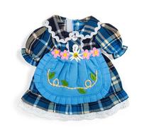 Bigjigs Toys Checkered Blue Dress - Medium Doll Bigjigs Toys Blue