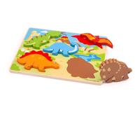 Bigjigs Toys Chunky Lift Out Dinosaur Puzzle (US IMPORT)