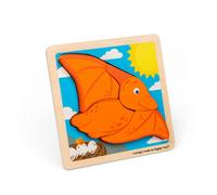 Bigjigs Toys Chunky Lift Out Pterodactyl, 5 Piece Wooden Dinosaur Puzzle