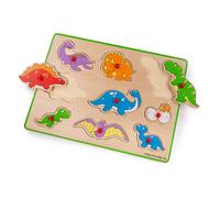 Bigjigs Toys Chunky Lift Out Puzzle - Dinosaurs Bigjigs Toys Multicolor