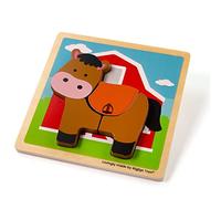 Bigjigs Toys, Chunky Lift-Out Puzzle - Horse, Wooden Toys, Shapes Puzzle, Toddler Puzzles, Jigsaw Puzzle, Jigsaw Puzzle For Kids, Puzzles For 1 2 3 year Olds, Toddler Toys