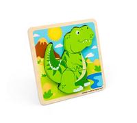 Bigjigs Toys Chunky Lift Out T-Rex, 5 Piece Wooden Dinosaur Puzzle