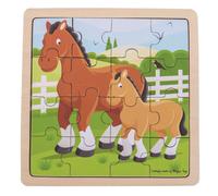 Bigjigs Toys Chunky Wooden Horse & Foal Puzzle