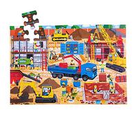 Bigjigs Toys, Construction Wooden Jigsaw Puzzle, Wooden Toys, 48 Piece Floor Puzzle, Jigsaw Puzzles For Kids, Toddler Toys, Toddler Puzzles