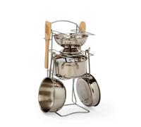BIGJIGS Toys Cooking Pot Rack Roleplay Toy