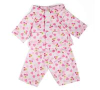 Bigjigs Toys Day Pyjamas, Medium Pink Cherry & Heart Pattern Doll PJ Set | Pink Cherry & Heart Pattern PJ Set, Soft Doll Clothes for Medium Bigjigs Ragdolls, Age 2+