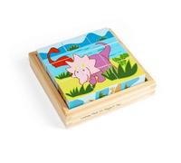 Bigjigs Toys Dinosaur Cube Jigsaw Puzzle, 9 Piece Toddler Dinosaur Puzzle