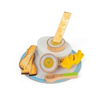 Bigjigs Toys Dippy Egg, Wooden Breakfast Play Food with Cups & Plates