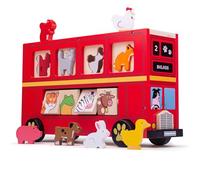 Bigjigs Toys Educational Wooden Red Bus Sorter