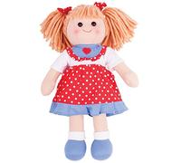 Bigjigs Toys Emily Doll, Medium Soft & Cuddly Ragdoll | Soft Cuddly Ragdoll, Plush Baby Toy for Girls & Boys, Encourages Imaginative Role Play