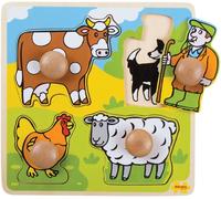 Bigjigs Toys, Farm Animals Jigsaw Puzzle, Wooden Jigsaw Puzzles For Kids, For 3