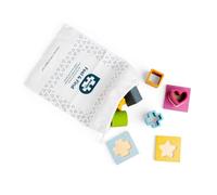 Bigjigs Toys Feel & Find Shape Matching Game, 9 Piece Wooden Shapes Sorter | Eco Friendly Wood & Silicone Shape Sorter with Tote Bag, Montessori Gift, Age 1-3