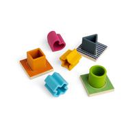 Bigjigs Toys Feel & Find Shape Matching Games - 9 Piece Wooden Shapes Sorter Bigjigs Toys Multicolor