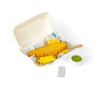 Bigjigs Toys Fish & Chips - 26pc Wooden Cutting Food Set, Cooking & Kitchen Sets For Children, Multi