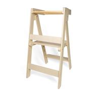 Bigjigs Toys Foldable Toddler Tower- Wooden Learning Towers, Kids Kitchen Helper