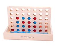 Bigjigs Toys Wooden Four In A Row Game, Cream