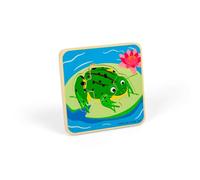 Bigjigs Toys Frog Lifecycle Puzzle, 4 Piece Chunky Jigsaw | Frog Life Cycle Learning Puzzle, Educational Gift for Kids & Toddlers, Age 2+