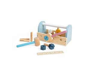 Bigjigs Toys FSC® Certified My First Tool Box - 12 Piece Toddler Tool Set for 18+ Months, Eco-Friendly Construction Toys, Sustainable Wooden Toy Set