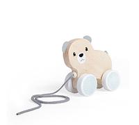 Bigjigs Toys FSC Certified Pull Along Toy Bear - Eco-Friendly Wooden Baby Toy with Felt Ears & Tail, 12 months+