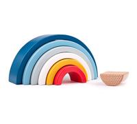 Bigjigs Toys FSC Certified Rainbow Stacker Arches, Wooden Montessori Toy | Wooden Rainbow Stacking Arches, Montessori Baby & Toddler Gift for Children