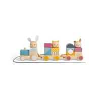 Bigjigs Toys FSC Certified Wooden Pull Along Train, Animal Passengers