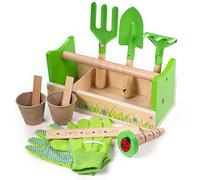 Bigjigs Toys, Gardening Caddy, Wooden Toys, Gardening Tools, Outdoor Toys, Garden Toys, Kids Gardening Set, Children's Gardening Set, Kids Garden Toys