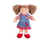 Bigjigs Toys Hattie Rag Doll, 25cm Soft Doll with Removable Clothes