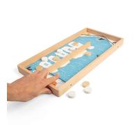 Bigjigs Toys Ice Puck Game, 11 Piece Arctic Animal Sling Shot Board Game