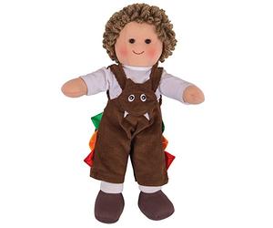 Bigjigs Toys Jack Rag Doll - Small Ragdoll, Soft Dolls for 1 Year Olds, Ideal First Doll, Baby Soft Toys, Plush Boy Bigjigs Doll, Toddler and Baby Toys