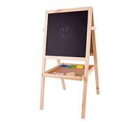 Bigjigs Toys Junior Art Easel with Chalks, Paint Pots, Paper Roll & Board Eraser