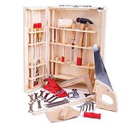 Bigjigs Toys Junior Tool Box 28pc Carpentry Building Builders Pretend Play Construction Age 8+