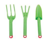 Bigjigs Toys Kids Gardening Tools Set - 3 Piece Garden Tools Toy Set with Hand Fork, Trowel and Rake, Quality Toddler Gardening Set for 18 months +