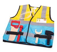 Bigjigs Toys Kids Construction Outfit, Builder Costume with Toy Tools Set