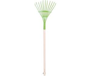 Bigjigs Toys Kids Long Handled Leaf Rake with Wooden Handle